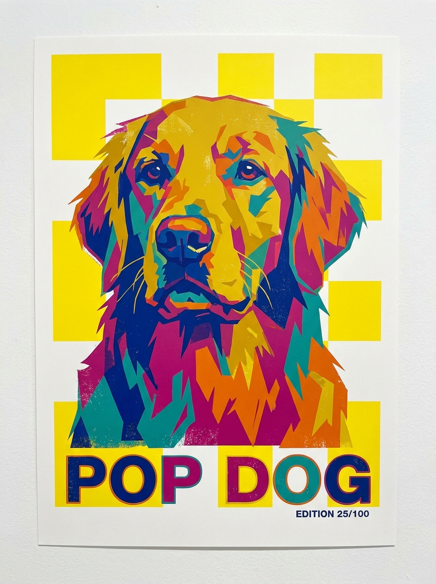 Portrait de chien dans le style Pop Art